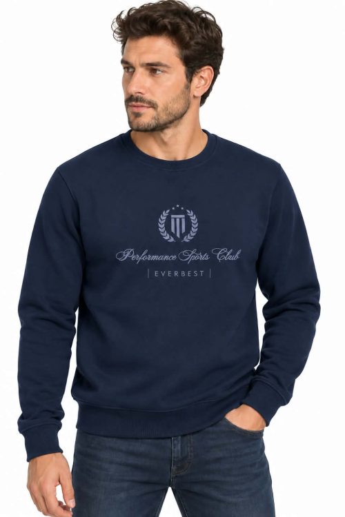 Everbest2000.040-3 Everbest Ανδρικό Φούτερ Λαιμόκοψη Με Στάμπα 271 003