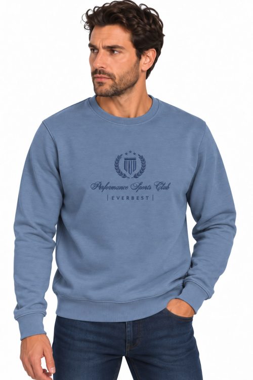 Everbest2000.040-5 Everbest Ανδρικό Φούτερ Λαιμόκοψη Με Στάμπα 271 003